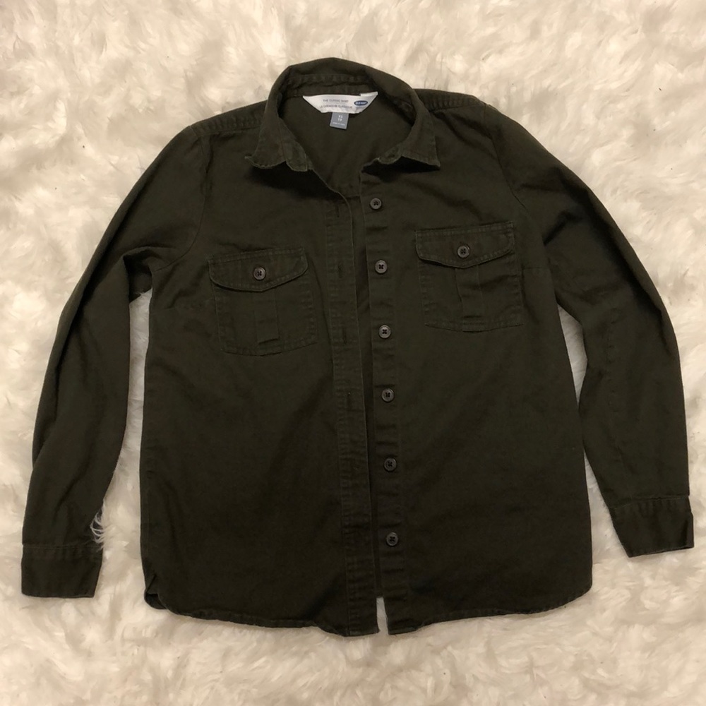 Old Navy Army Green Button Up